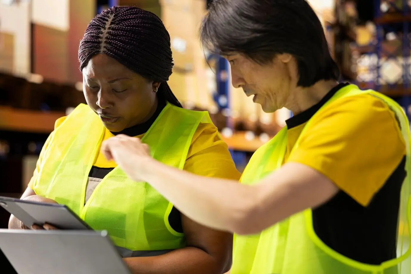 Empleados de un centro logístico gestionan el despacho de paquetes para una gran marca; los pedidos se procesan rápidamente.